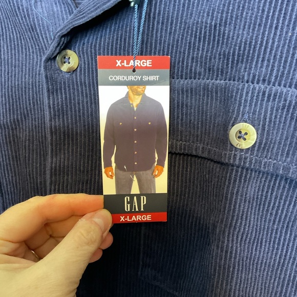 Gap Corduroy shirt mens xlarge ecliplse blue NWT - Picture 3 of 6